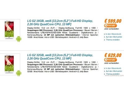 LG G2 có giá hơn 800 USD
