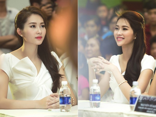 Hoa hậu Thu Thảo đẹp tinh khôi với váy trắng