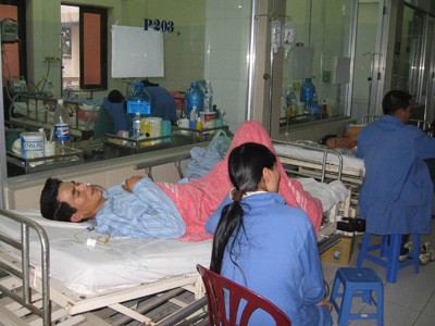 Bệnh nhân mắc tiêu chảy cấp trong vụ dịch tả năm 2010 Ảnh: Thái Hà