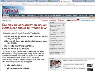 Vietnamnet bị hack có dấu hiệu nội bộ
