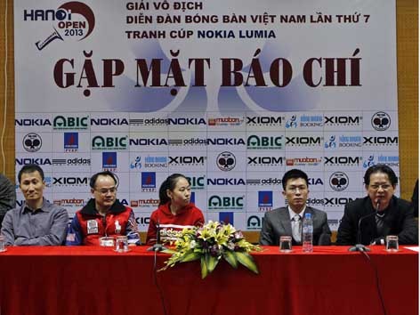 Khai mạc giải bóng bàn Hanoi Open 2013