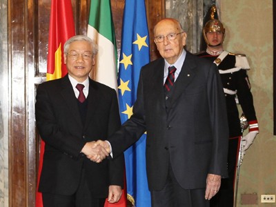 Tổng Bí thư Nguyễn Phú Trọng hội đàm với Tổng thống Ý