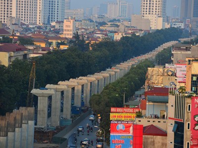 Cận cảnh tiến độ dự án đường sắt trên cao Hà Nội