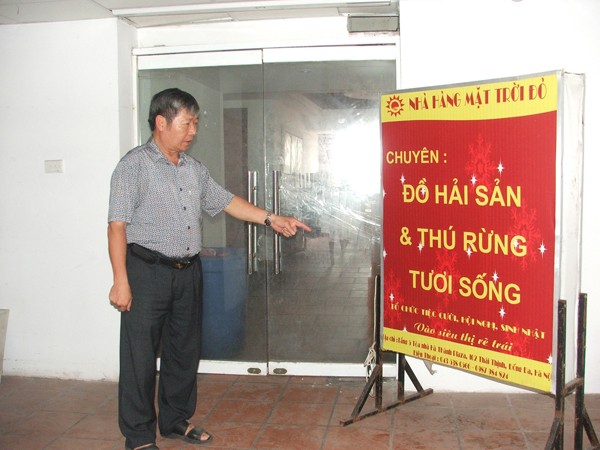 Tầng kỹ thuật của tòa nhà 102 Thái Thịnh đã biến thành nhà hàng thịt thú rừng Ảnh: Minh Tuấn