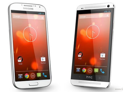 HTC One và Galaxy S4 đồng loạt ra mắt phiên bản Google