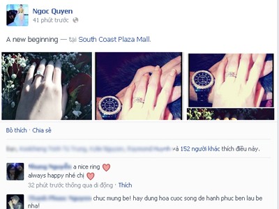 Ngọc Quyên bất ngờ đăng ảnh đeo nhẫn đính hôn