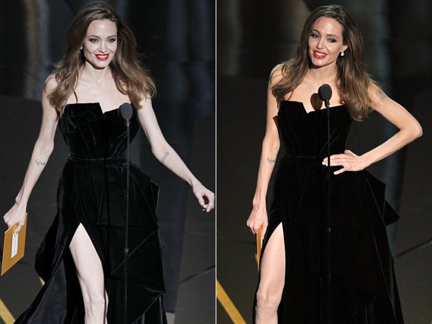 Fan tranh cãi về màn khoe chân của Jolie tại Oscar