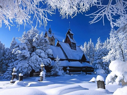 Bức tranh thiên nhiên về tuyết đẹp lung linh