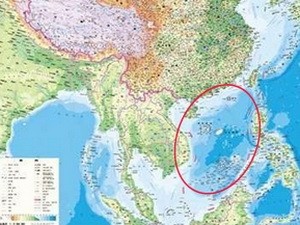 Bản đồ địa hình Trung Quốc do Sinomaps Press ấn bản và phát hành, bao gồm 130 đảo lớn nhỏ ở biển Đông (Ảnh: huanqiu.com)