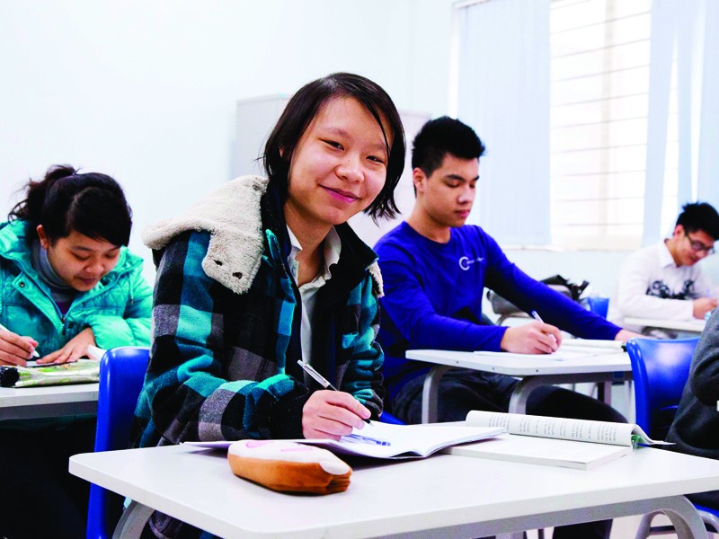 Học sinh trường THPT tư thục ở Hà Nội. Ảnh: PV