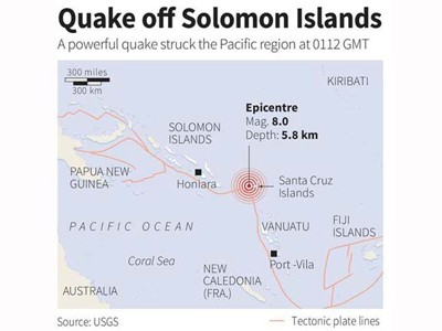 Sóng thần Thái Bình Dương giết chết ít nhất 5 người