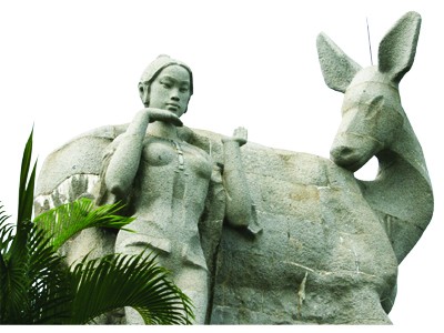 Tượng đài có hình ảnh con hươu biểu tượng của đảo hoa hậu
