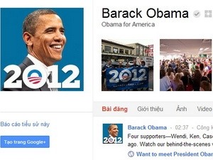 Tổng thống Obama gia nhập cộng đồng Google+