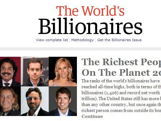 10 tỷ phú giàu nhất thế giới năm 2013
