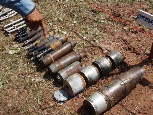 Một số bom mìn tại Trung tâm Rà phá Bom mìn Campuchia