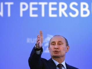Tổng thống Nga Vladimir Putin trong hội nghị G20. Một trong những nội dung của hội nghị là vấn đề can thiệp quân sự vào Syria