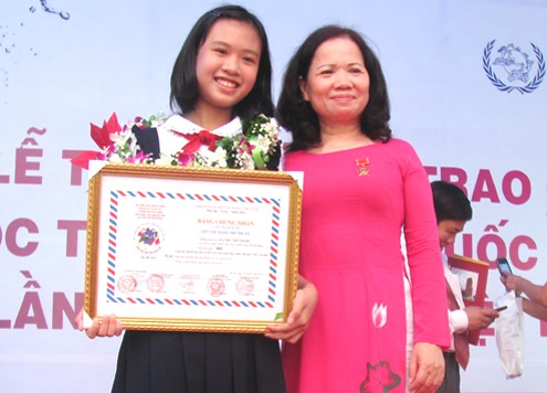 HS trường Tây Sơn - Đà Nẵng lại giành giải nhất viết thư quốc tế