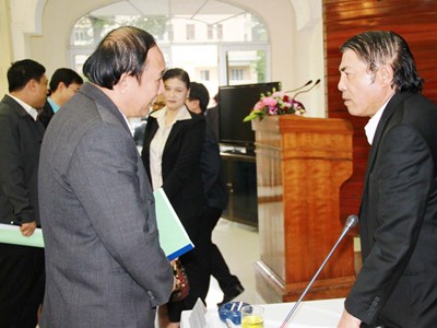 Ông Thanh nói chuyện với lãnh đạo Sở VH-TT&DL Đà Nẵng Ảnh: Nguyễn Huy