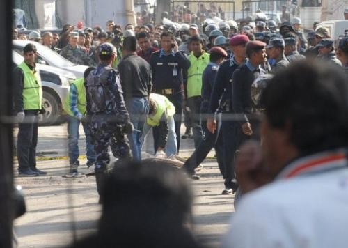 Cảnh sát Nepal đang phong tỏa hiện trường