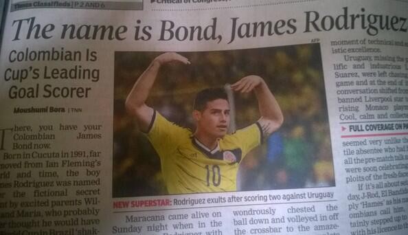 Cái tên Rodriguez tràn ngập trên mặt báo Colombia