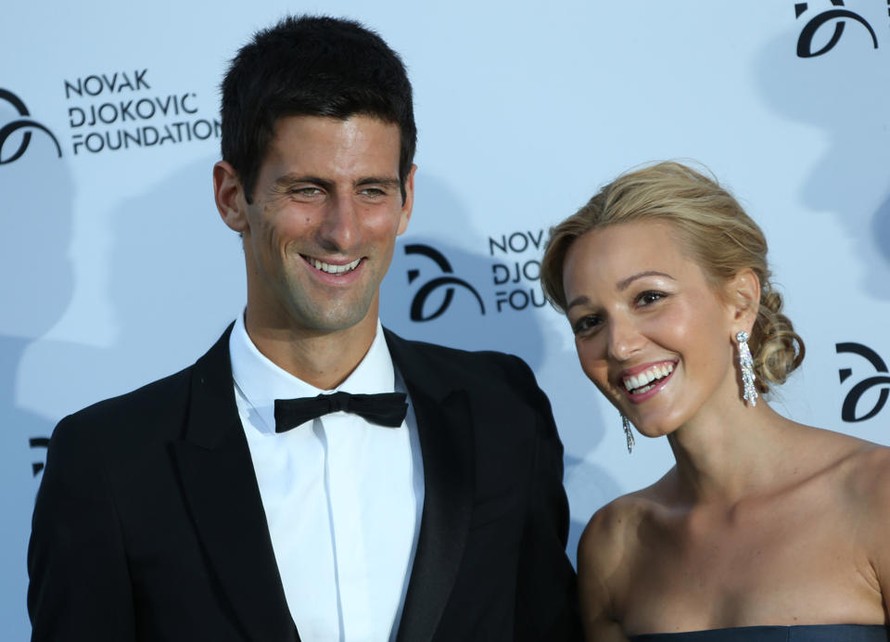 Djokovic và cô bạn gái lâu năm Jelena Ristic tại một sự kiện