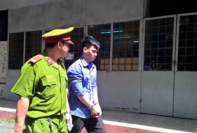 Huỳnh Thanh Phong tại phiên tòa ngày 13/6/2017. Ảnh: Tân Châu