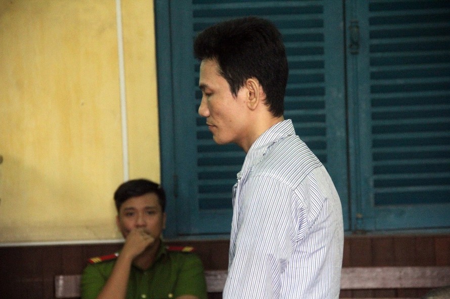 Nguyễn Văn Thái tại tòa phúc thẩm sáng 8/8. Ảnh: Tân Châu