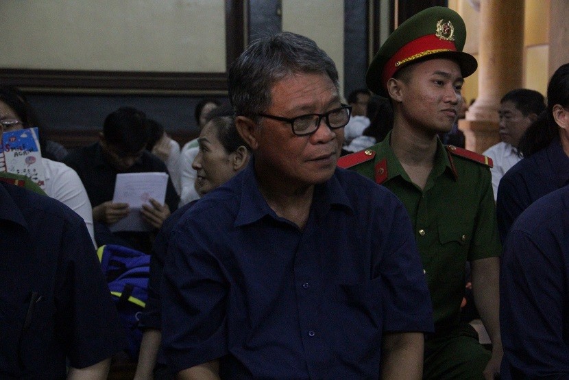 Nguyên Chủ tịch TrustBank Hoàng Văn Toàn tại tòa. Ảnh: Tân Châu