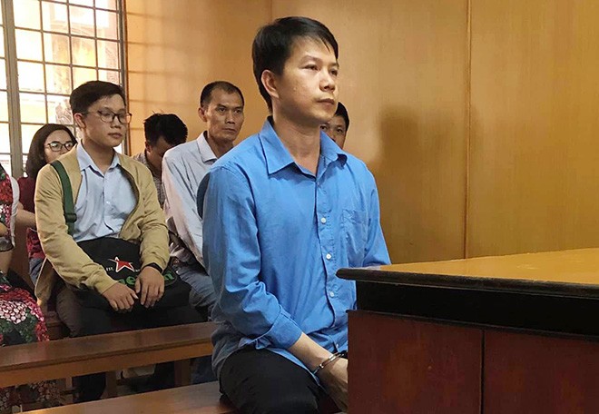 Cựu cán bộ công an - bị cáo Nguyễn Thanh Don tại phiên tòa.