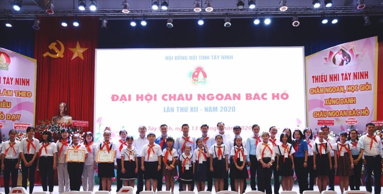 Đại hội Cháu ngoan Bác Hồ tỉnh Tây Ninh tuyên dương 151 đội viên, thiếu niên. Ảnh: Tân Châu