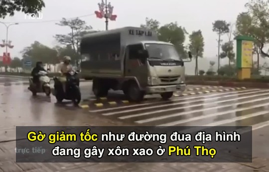 Gờ giảm tốc như đường đua địa hình đang gây xôn xao ở Phú Thọ