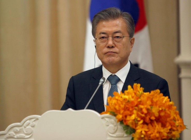 Tổng thống Hàn Quốc Moon Jae-in đặt cược tất cả uy tín chính trị của mình vào tiến trình đối thoại phi hạt nhân hóa. (Ảnh: Reuters)