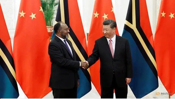 Chủ tịch Trung Quốc Tập Cận Bình tiếp Thủ tướng Vanuatu đến thăm Bắc Kinh. (Ảnh: Reuters)
