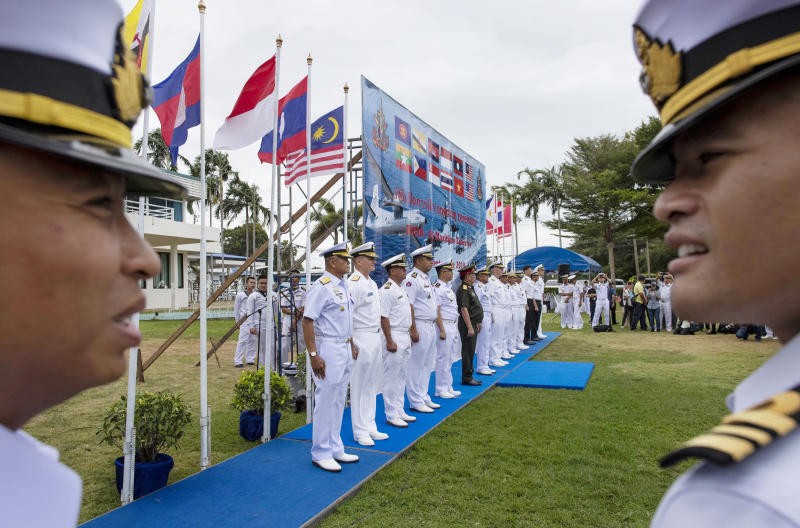 Buổi khai mạc hoạt động diễn tập hàng hải chung Mỹ - Asean. (Ảnh: Bangkok Post)