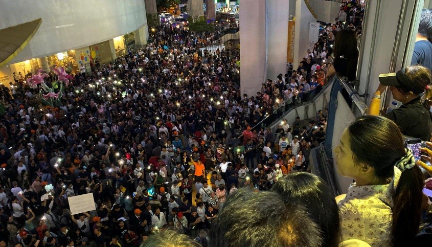 Cuộc biểu tình cuối tuần qua ở Bangkok, Thái Lan. (Ảnh: Reuters)