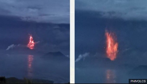 Núi lửa Taal đã bắt đầu phun magma. (Ảnh: Philvolcs)