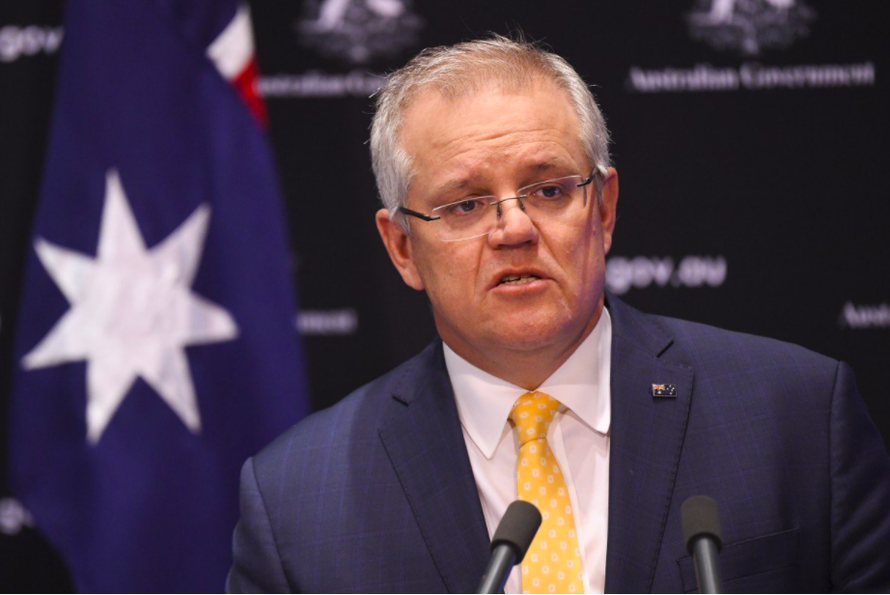 Thủ tướng Úc Scott Morrison phát biểu về nguồn gốc COVID-19 khác với Ông Trump. (Ảnh: AAP)