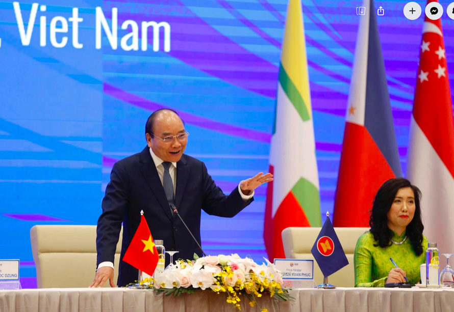 Thủ tướng Nguyễn Xuân Phúc tại cuộc họp báo kết thúc HNCC ASEAN 36 ngày 26/6. (Ảnh: Như Ý)