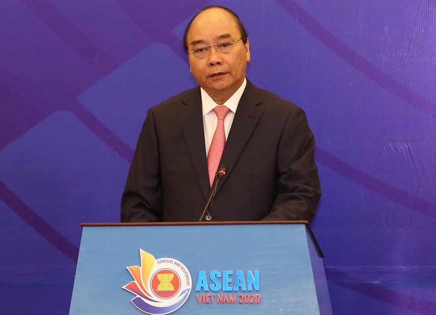 Thủ tướng Nguyễn Xuân Phúc phát biểu tại phiên khai mạc. (Ảnh: Như Ý)