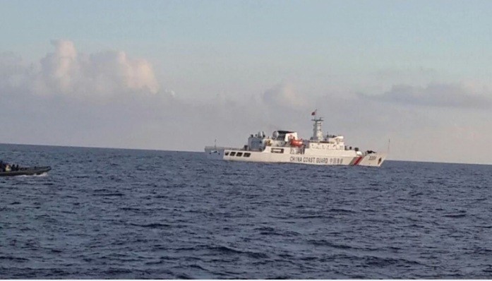 Một tàu hải cảnh Trung Quốc hiện diện trong vùng biển gần quần đảo Natuna. (Ảnh: KKP)