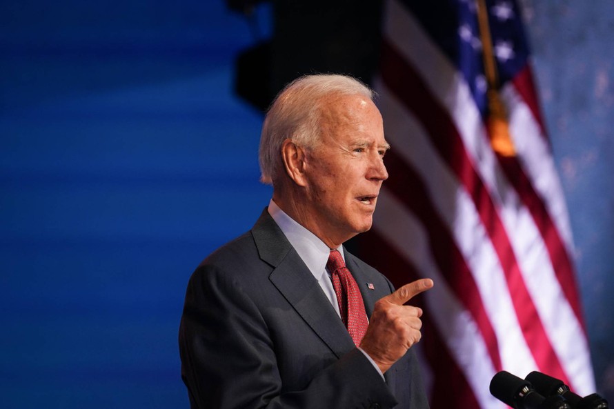 Ông Joe Biden diễn thuyết ở Delaware ngày 28/10. (Ảnh: NYT)