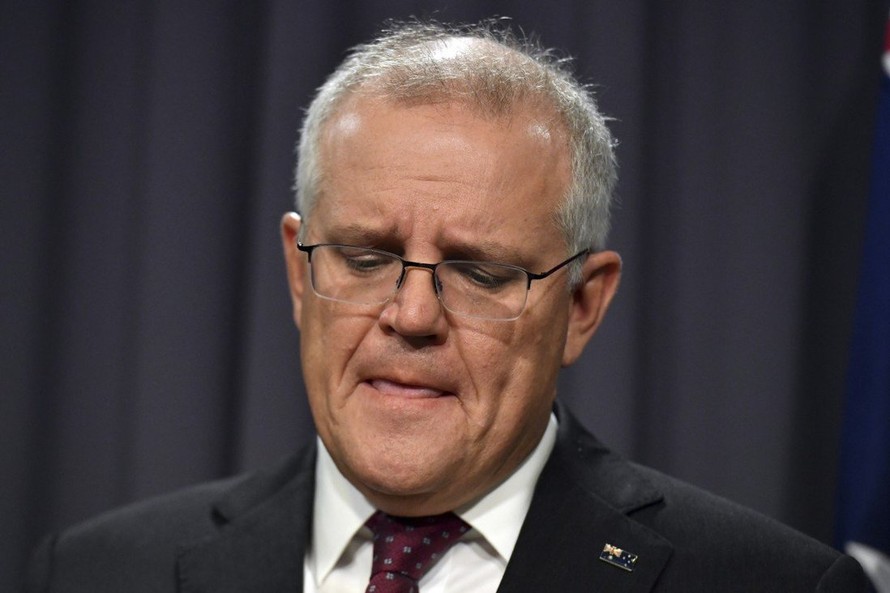Thủ tướng Úc Scott Morrison bị kéo vào một vụ bê bối nữa liên quan đến trụ sở quốc hội. (Ảnh: AP)