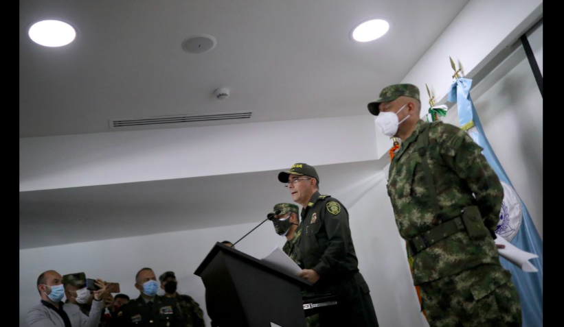 Các tư lệnh quân đội Colombia tổ chức họp báo ngày 9/7 để nói về việc lính đánh thuê tham gia vụ ám sát Tổng thống Haiti Jovenel Moise. (Ảnh: Reuters)