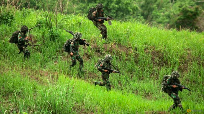 Binh lính Indonesia trong một cuộc diễn tập. (Ảnh: Reuters)