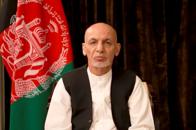Ông Ashraf Ghani trong video đăng trên Facebook