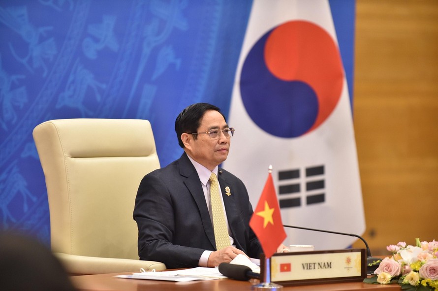Thủ tướng Phạm Minh Chính dự Hội nghị cấp cao ASEAN - Hàn Quốc. (Ảnh: Đoàn Bắc)
