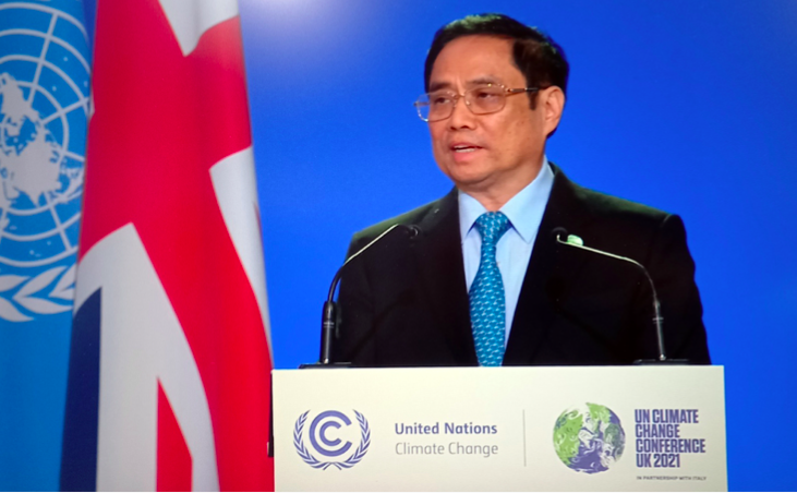 Thủ tướng Phạm Minh Chính phát biểu tại COP26. (Ảnh: VGP)