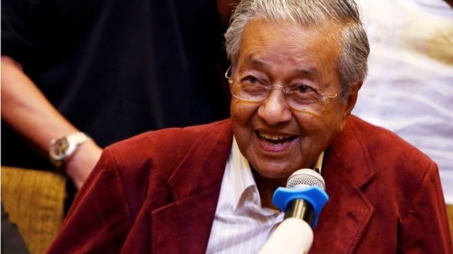 Ông Mahathir Mohamd năm nay đã 92 tuổi. (ảnh: BBC)
