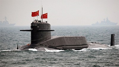 Tàu ngầm Trung Quốc tuần tra tại khu vực Thanh Đảo, Sơn Đông. Ảnh: AFP.