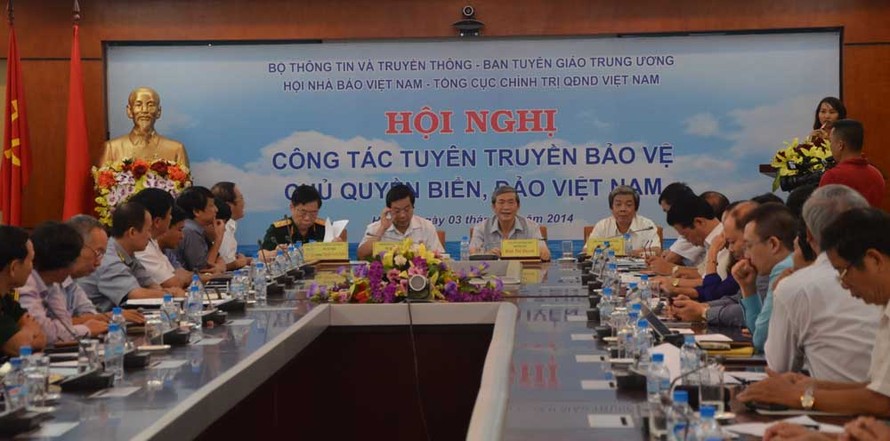 Hội nghị thông tin, tuyên truyền bảo vệ chủ quyền biển, đảo Việt Nam. Ảnh Thanh Hà.